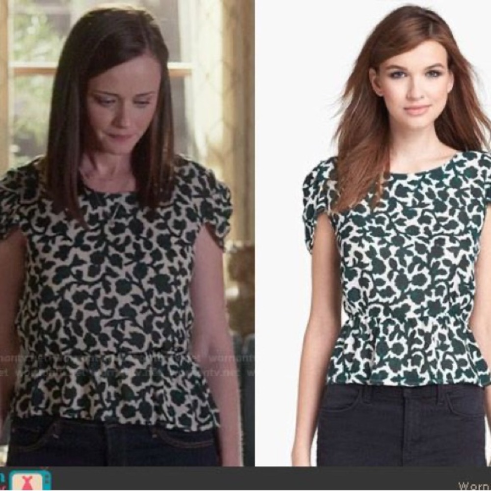 Joie Green and White Blouse - as seen on Gilmore Girls A Year In The Life
